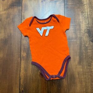 Virginia Tech Hokies Orange and Maroon 18M Baby Onesie Bodysuit